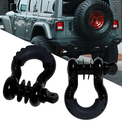 #ad 2x 3 4quot; D Ring Shackles w Isolator Tow Strap Winch Off Road SUV Truck Recovery $22.99