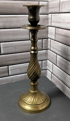 #ad Brass candlestick holder. Made in India. 10.5 quot; tall. $22.50
