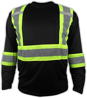 Black High Visibility Safety Shirt Choose size $12.99