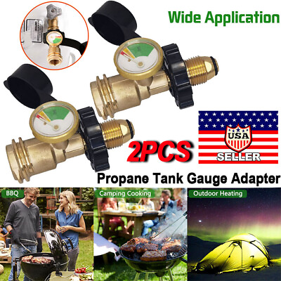 #ad Propane Tank Gauge RV Pressure Brass Adapter Gas Level Meter Grill BBQ Indicator $14.99