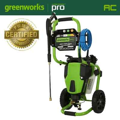 Greenworks Pro 3000PSI 2 Gallon GPM Cold Water Electric Pressure Washer BRANDNEW $366.00