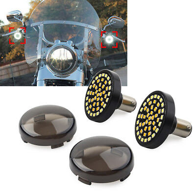 #ad Smoke lens Covers 1157 48 SMD LED Front Lights Bulbs For Harley Street Glide $28.24