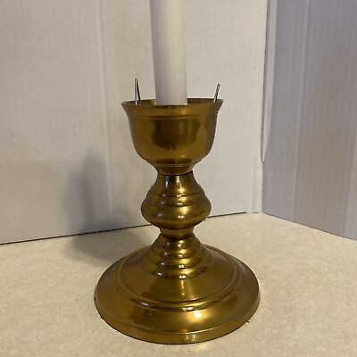 #ad Brass Candle Stick Holder Made In India Vintage $8.50