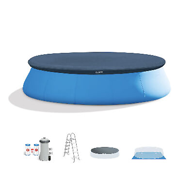 #ad Intex 15#x27; x 48quot; Inflatable Easy Set Above Ground Swimming Pool w Ladder amp; Pump $273.99