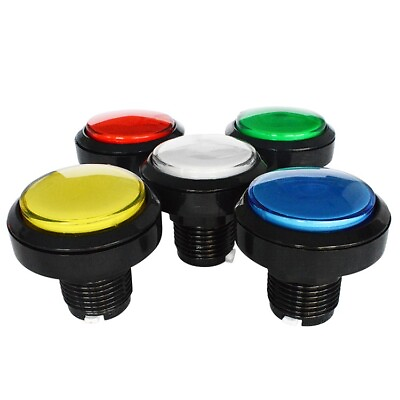 #ad 1Pack Arcade 45MM Round Push Buttons Illumilated LED Light With Microswitch $10.66