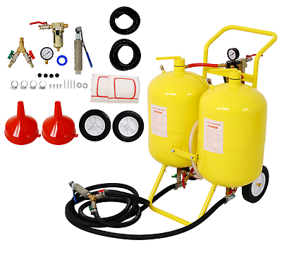 #ad #ad Dual Abrasive Soda Blaster 100 lbs Capacity Coated Tank Frame Paint Removal $445.99