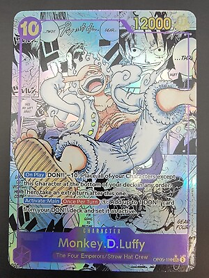 #ad ⭐🔥TEXTURED PROXY English Monkey D Luffy Gear 5 OP05 119 Manga Rare ⭐🔥 $54.95