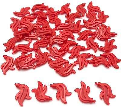 #ad #ad Lego 50 New Red Minifigure Plumes Feathers Triple Compact Flame Water Parts $19.99