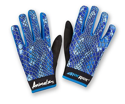 #ad #ad RocRide Animalz Cycling Gloves Blue Viper. Full Finger Screen Compatible Tips $9.97