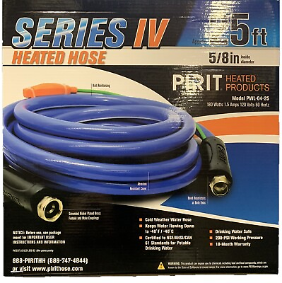 #ad 3 SIZES Series 4 Pirit Grounded Heated Garden Hose Works Down to 42 Degrees $109.99
