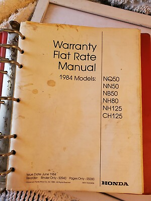 #ad honda Warranty flat rate manuals 8 manuals 1 binder with XTRAS SUPER RARE FIND 4 $118.33