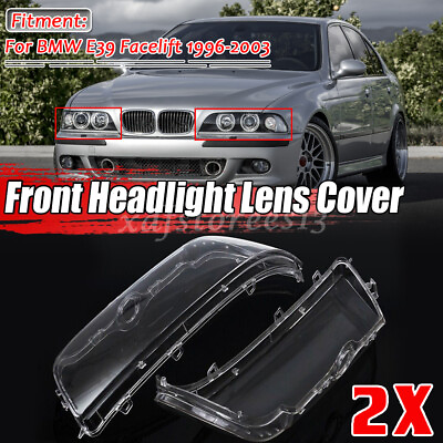 #ad Pair Headlight Lens Clear Headlamp Cover Shell For BMW E39 Facelift 1996 2003 $54.99
