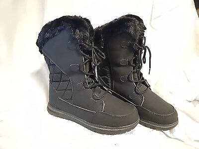 #ad Polar Products Womens Quilted Duck Cuff Snow Lace Up Waterproof Faux Fur Outdoor $39.99