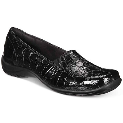 #ad #ad New Easy Street Women Slip On Loafers Purpose Size US 8.5 W Black Patent Croco $22.99