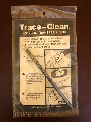 #ad Vintage 1978 Trace Clean Hot Iron Transfer Pencil Needlepunch New In Package $12.50