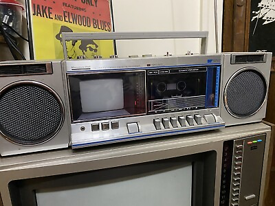 #ad Montgomery Ward Boombox GEN 39985 TV AM FM Cassette Stereo 1985 FGTV1 Radio Work $109.99