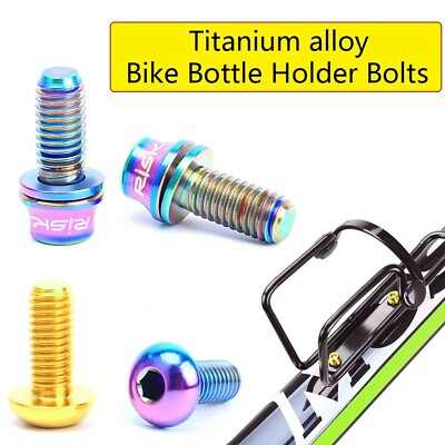 2pc RISK Titanium M5x12 Bicycle Bottle Cage Bolts Bike Water Holder Bolts $7.99