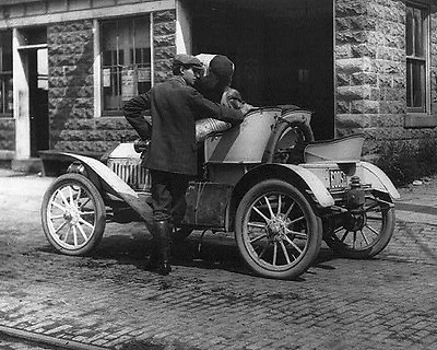 Putting gasoline in a Buick roadster in Upstate New York 1909 Photo Print #ad $9.99