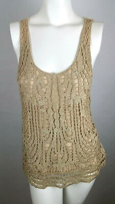EXPRESS Women#x27;s Top Small Beige Sleeveless Scoop Neck #ad #ad $9.00