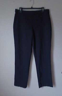 #ad Womens Briggs Pull On Work Pants Ankle Crop Black Stretchy Size Large L $15.99