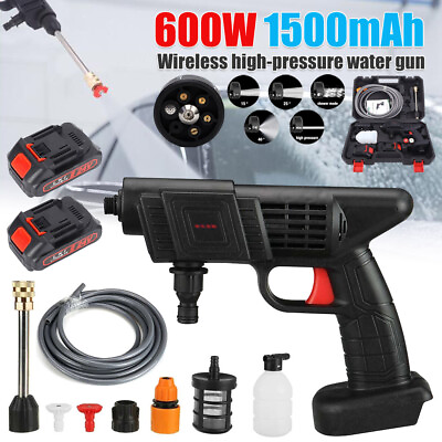 Portable Cordless Electric High Pressure Water Spray Gun Car Washer Cleaner Tool #ad #ad $39.99