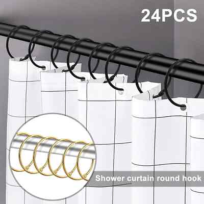 #ad 24 Pack Curtain O Rings Purpose Decorative Shower Curtain Rings Smooth and Easy C $4.37