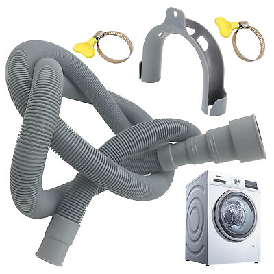 #ad PVC Washing Machine Dishwasher Drain Waste Hose Extension Pipe With Bracket Set $10.25