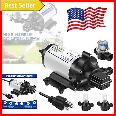 #ad Industrial 115V Diaphragm Pump 4 GPM 45 PSI Reliable Water Pressure Solution $137.99