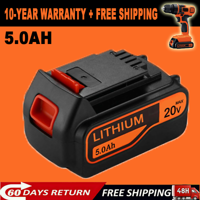 #ad 20V MAX Lithium ion Battery for Black and Decker 20 Volt 5.0Ah LBXR20 LB20 LBX20 $32.98