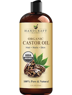 #ad Organic Castor Oil in Plastic Bottle 12 Fl Oz 100% Pure and Natural Premiu $16.85
