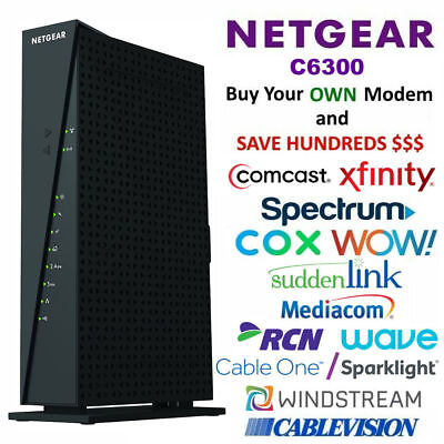 #ad NETGEAR C6300 AC1750 DOCSIS 3.0 Cable Modem WiFi Router Xfinity Spectrum COX WOW $59.90