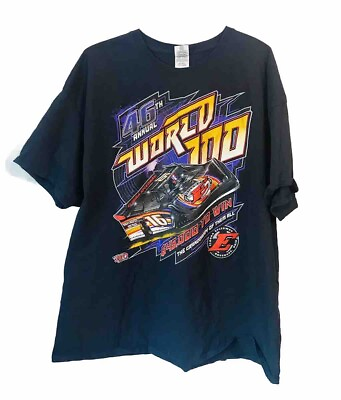 #ad Eldora Speedway 46Th Annual World 100 Graphic Black T shirt Rossburg Ohio 3XL $14.99