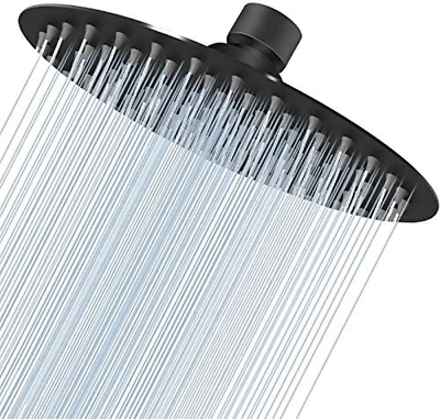 #ad #ad High Pressure Black Shower Head 8 Inch round Rain Shower Head Luxury Modern Mat $28.74