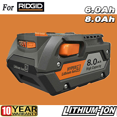 6.0AH Genuine Battery for Ridgid R840085 8.0Ah Lithium Battery Rigid 18V R840087 $104.98