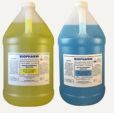 Biopharm pH Calibration Solution 2 Pack 1 Gallon Each pH 7 and pH 10 NIST Tracea #ad $95.00