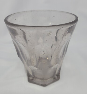 #ad Victorian EAPG Glass Purple Hue Tumbler Bar Glass 1850s 60s 3 3 8quot; $80.00