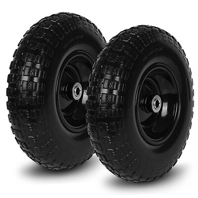 #ad 2 PCS 13 Inch Rubber Solid Flat Free Replacement Tires and Wheels 4.00 6 with... $73.49
