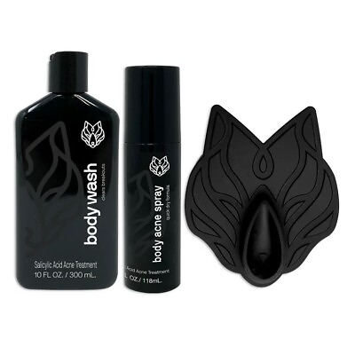#ad #ad Black Wolf Body Acne Bundle Spray Body Wash Body Scrubber New amp; Sealed $17.49