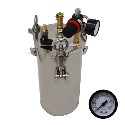 #ad 5L Stainless Dispenser Pressure Tank Dispensing Storage Bucket with Regulator $227.85