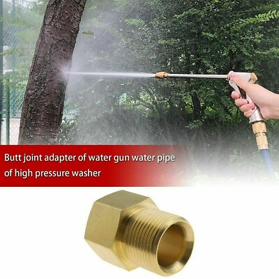 #ad 1X M22 15mm Male Thread To M22 14mm Female Brass Metric Adapter Pressure Washer $6.99