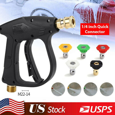 #ad High pressure washer gun 4350 PSI cleaner with 5 pressure washer nozzles $20.56