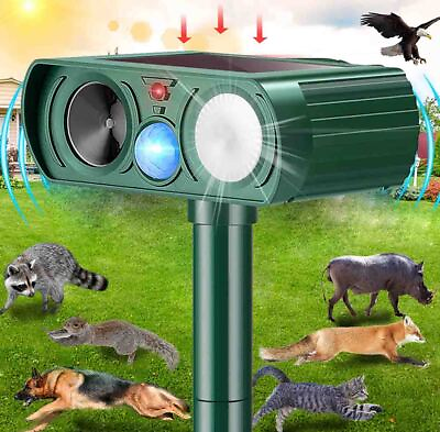 #ad Upgraded Solar Ultrasonic Animal Repellent Dog Cat Skunk Deer Raccoon For Garden $13.89