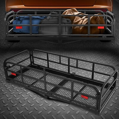 #ad Heavy Duty Folding 2quot; Receiver Tow Hitch Cargo Carrier Basket Trailer Mount Rack $175.99