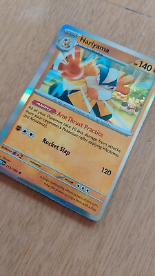 #ad Hariyama 113 193 Off center Holographic Pokemon card $1.75