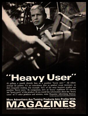 #ad 1965 Pumping Gas At Service Station quot;Heavy Userquot; Magazine Advertisers Print Ad $6.97