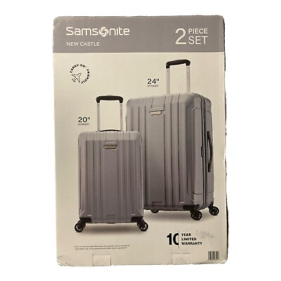 #ad #ad Samsonite New Castle Hardside Spinner Luggage 2 Piece Set Silver $165.87