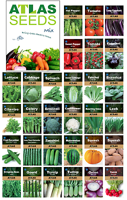#ad Atlas Vegetable Seeds Survival Garden Kit Over 50000 Seeds 29 Varieties $24.99
