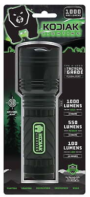 #ad Kodiak 1000 Lumen COB LED Rubber Grip Tactical Flashlight with 4 AAA Batteries $20.00