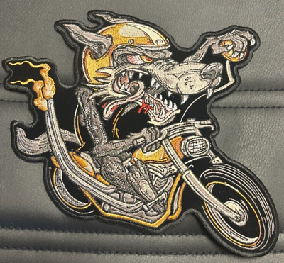 #ad Crazy Wolf Biker Large Back Patch 10 inch Iron On $9.99