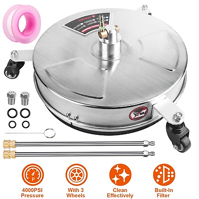 #ad 15in High Pressure Washer Flat Surface Cleaner Stainless Power Washer 4000PSI $91.36
